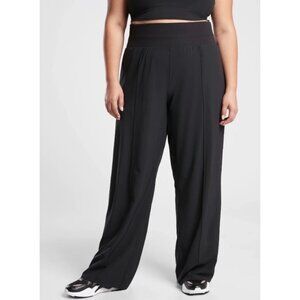 Athleta Nolita Wide-Leg High-Rise Black Pull-On Athletic Lounge Lightweight 20